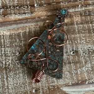 Christmas Tree Brooch Pin Artisan Handmade Holiday Jewelry